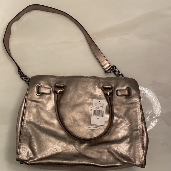 NWT Michael Kors Hamilton Rock & Roll Leather Satchel Tote - Picture 5 of 13